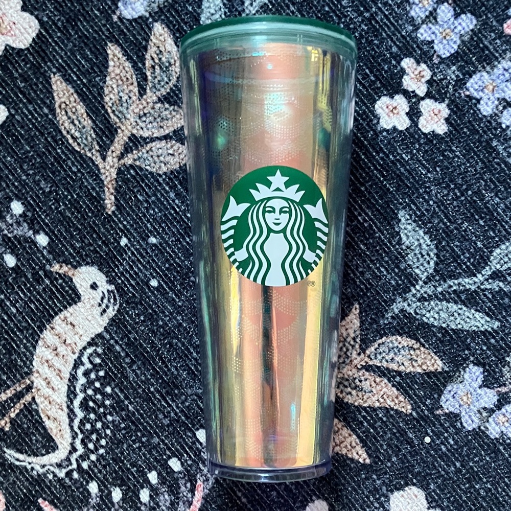 Starbucks iridescent wave pattern venti tumbler with logo no straw
